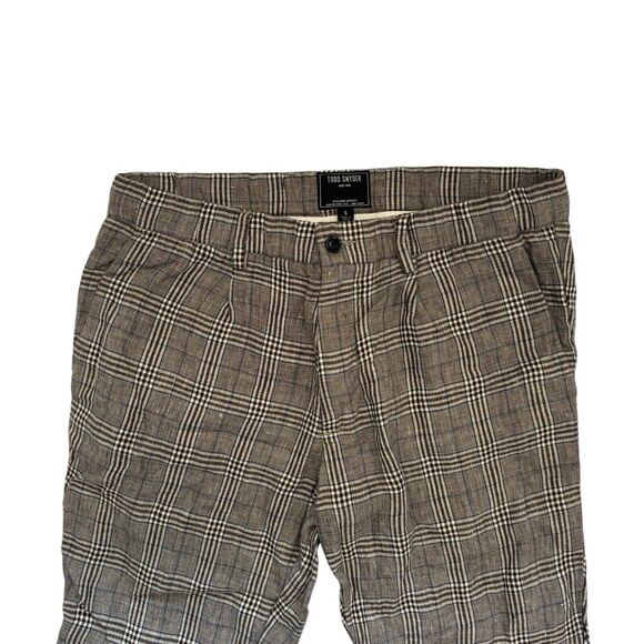 Todd Snyder Linen Plaid Summer Pants Size Small - Picture 3 of 7